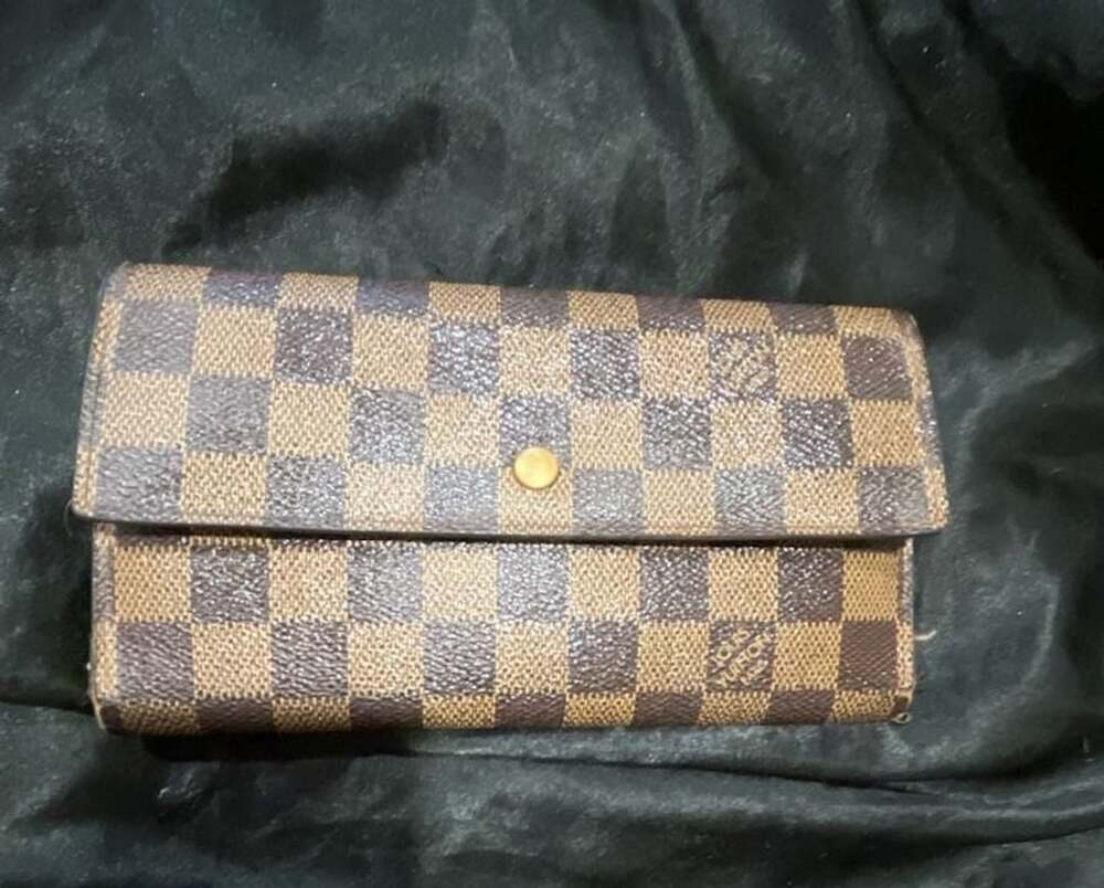 Louis Vuitton Damier Ebene Sarah Wallet Brown Canvas
